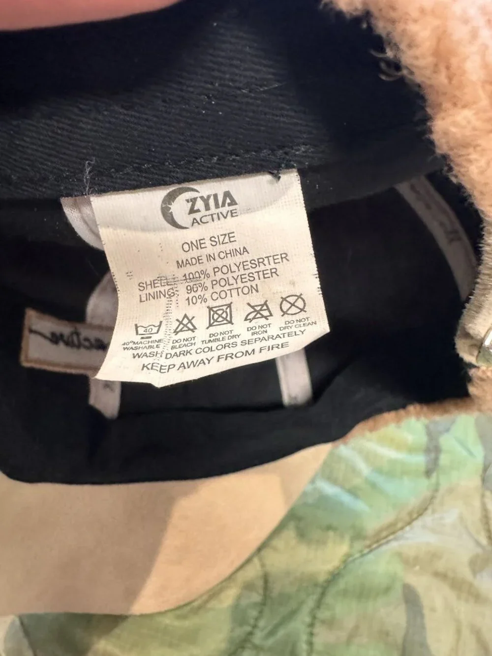 Zyia Active Sherpa Baseball Cap Tan - One Size